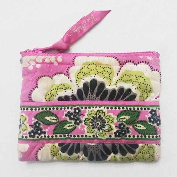 VERA BRADLEY Retired Priscilla Pink Floral Sophie Hobo Shoulder Bag & Coin Purse - Picture 4 of 9